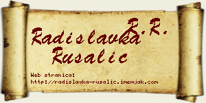 Radislavka Rusalić vizit kartica